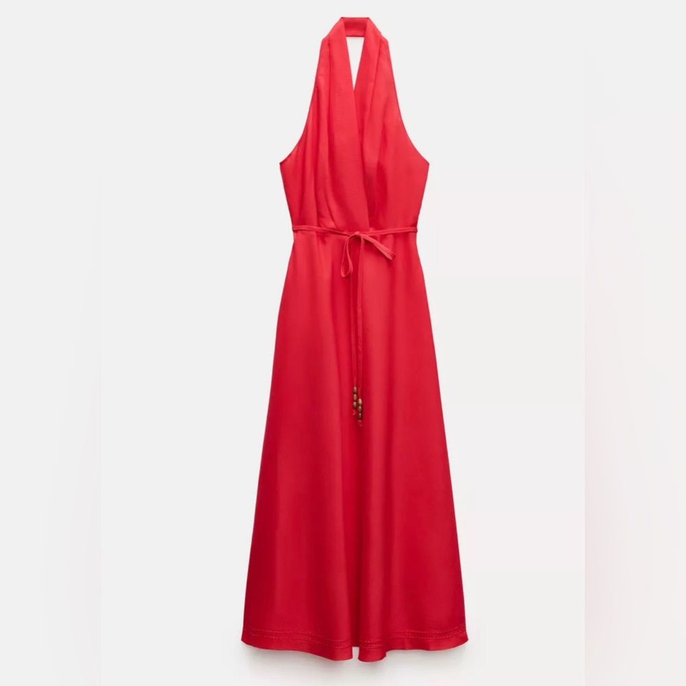 Zara Red Halter Dress